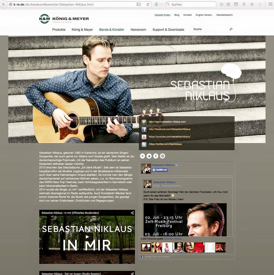 König & Meyer Endorsement - Artist Page Sebastian Niklaus