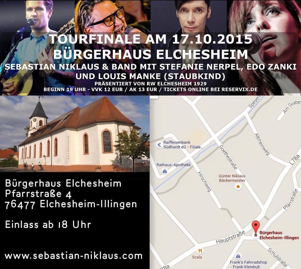 Tourfinale am 17. Oktober 2015 in Elchesheim und Anfahrt zum Bürgerhaus