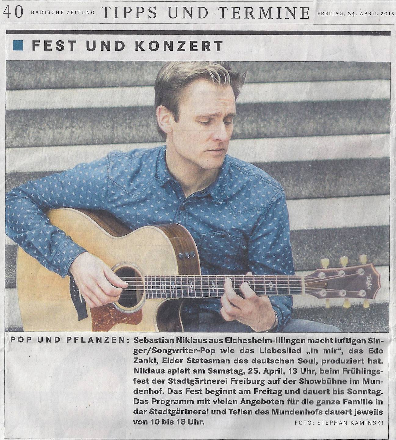 Frühlingsfest Freiburg - Badische Zeitung vom 24. April 2015