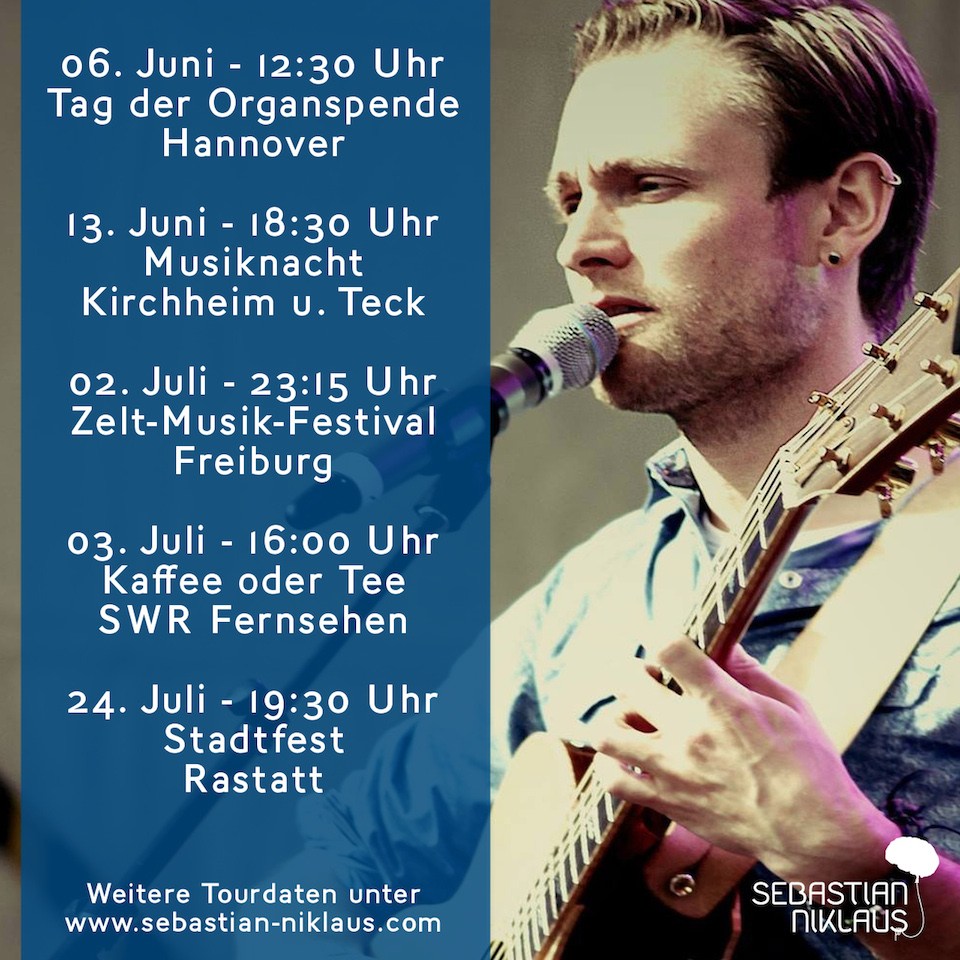 Tourtermine im Juni und Juli 2015