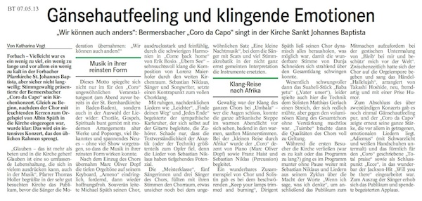 Bericht Badisches Tagblatt, zum lesen bitte anklicken!