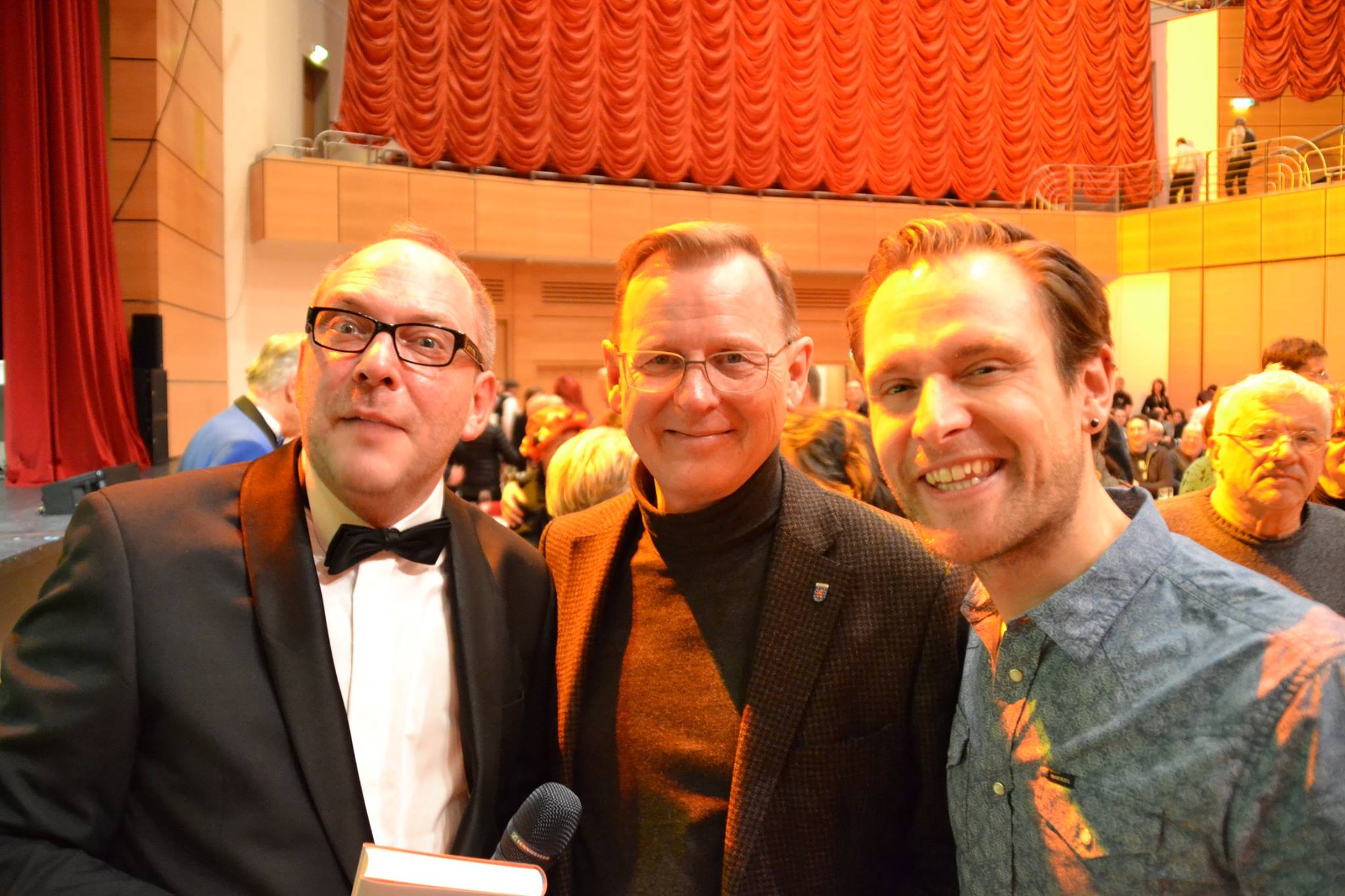 Daniel Ebert, Bodo Ramelow und Sebastian Niklaus am 18. Februar 2015 in Suhl