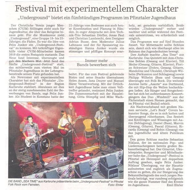 Konzertbericht Underground Festival 18. Oktober 2014