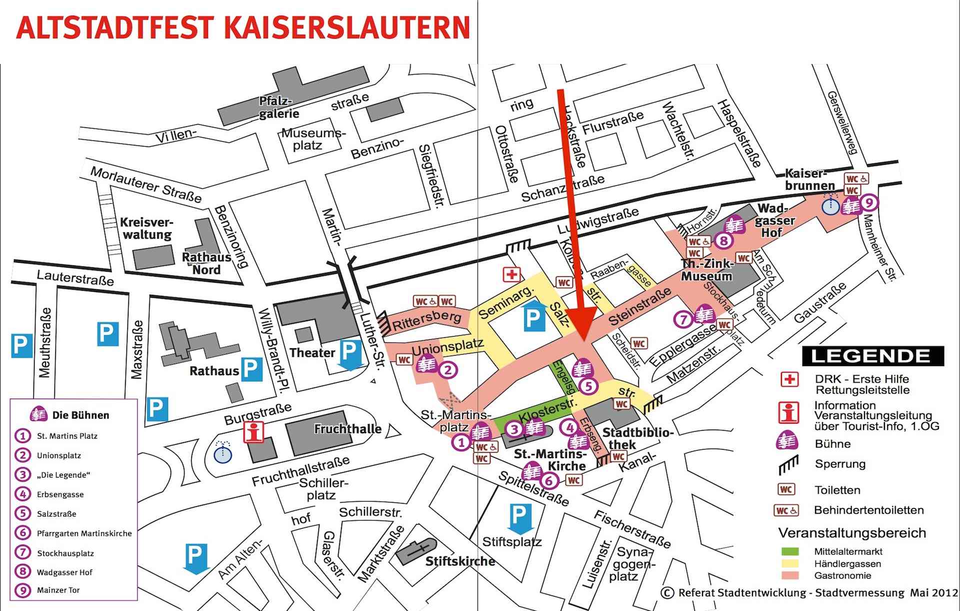 Altstadtfest Kaiserslautern Lagepla
